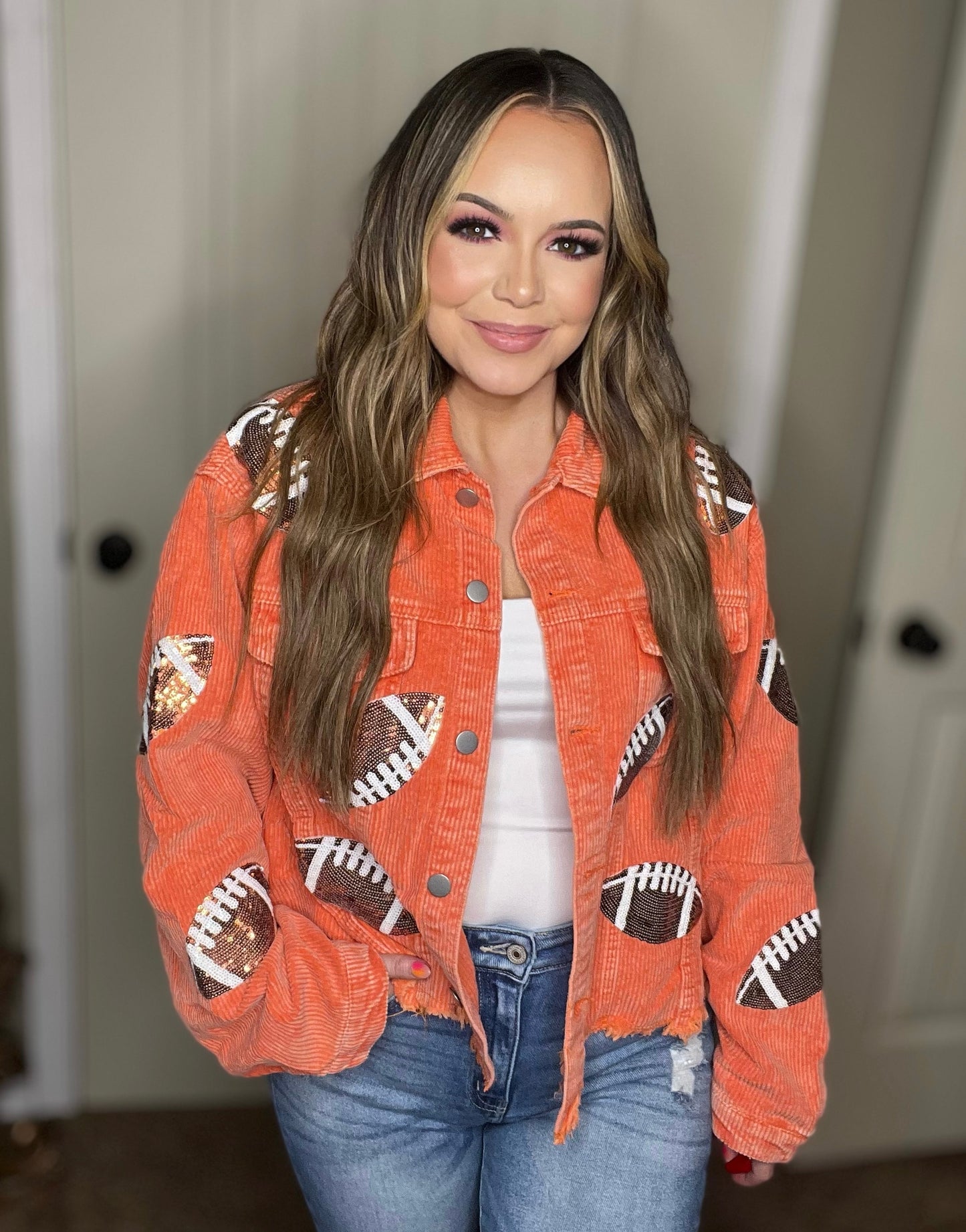Sequin Football Jacket