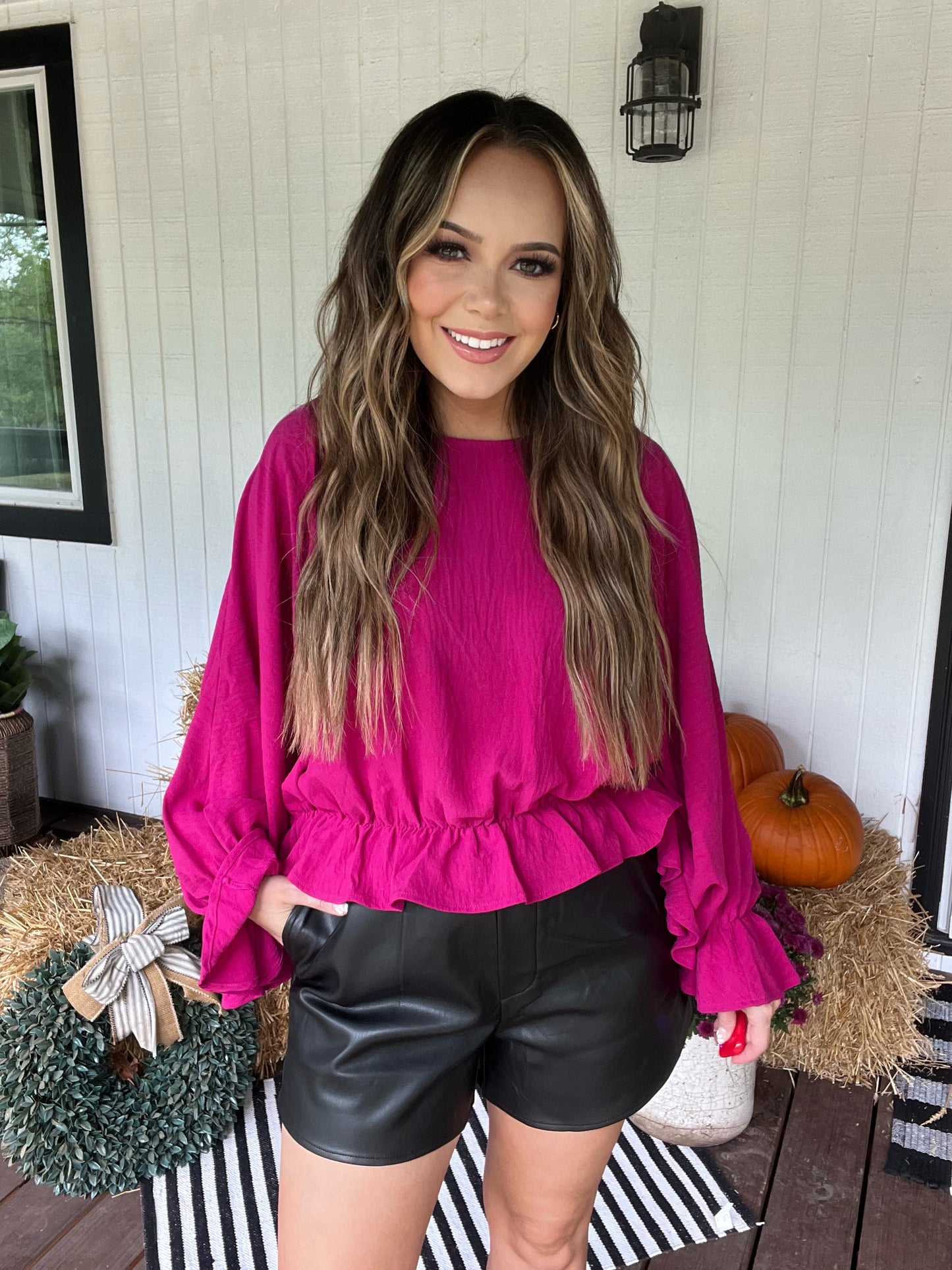 Magenta Dreams Ruffle Top