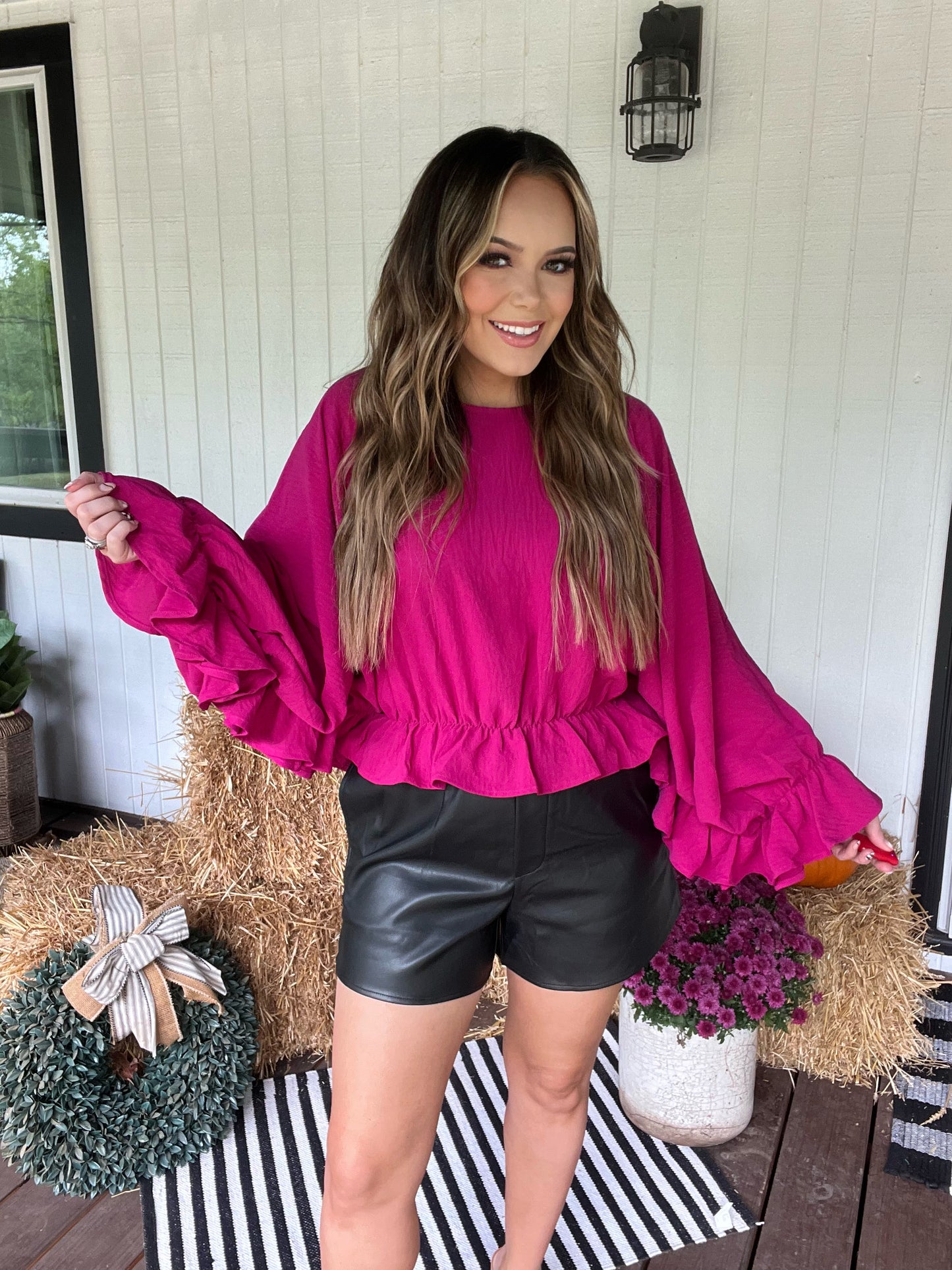 Magenta Dreams Ruffle Top