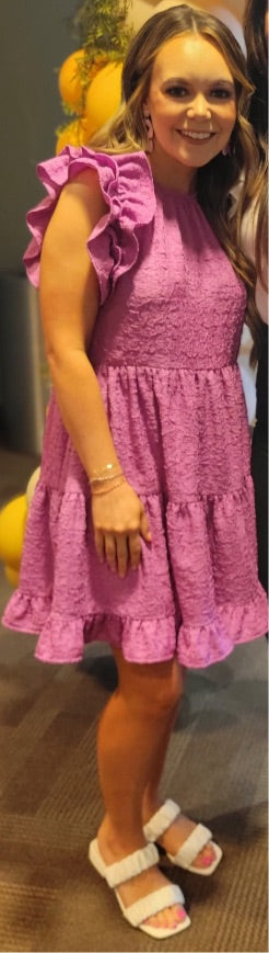Orchid Beauty Ruffle Dress