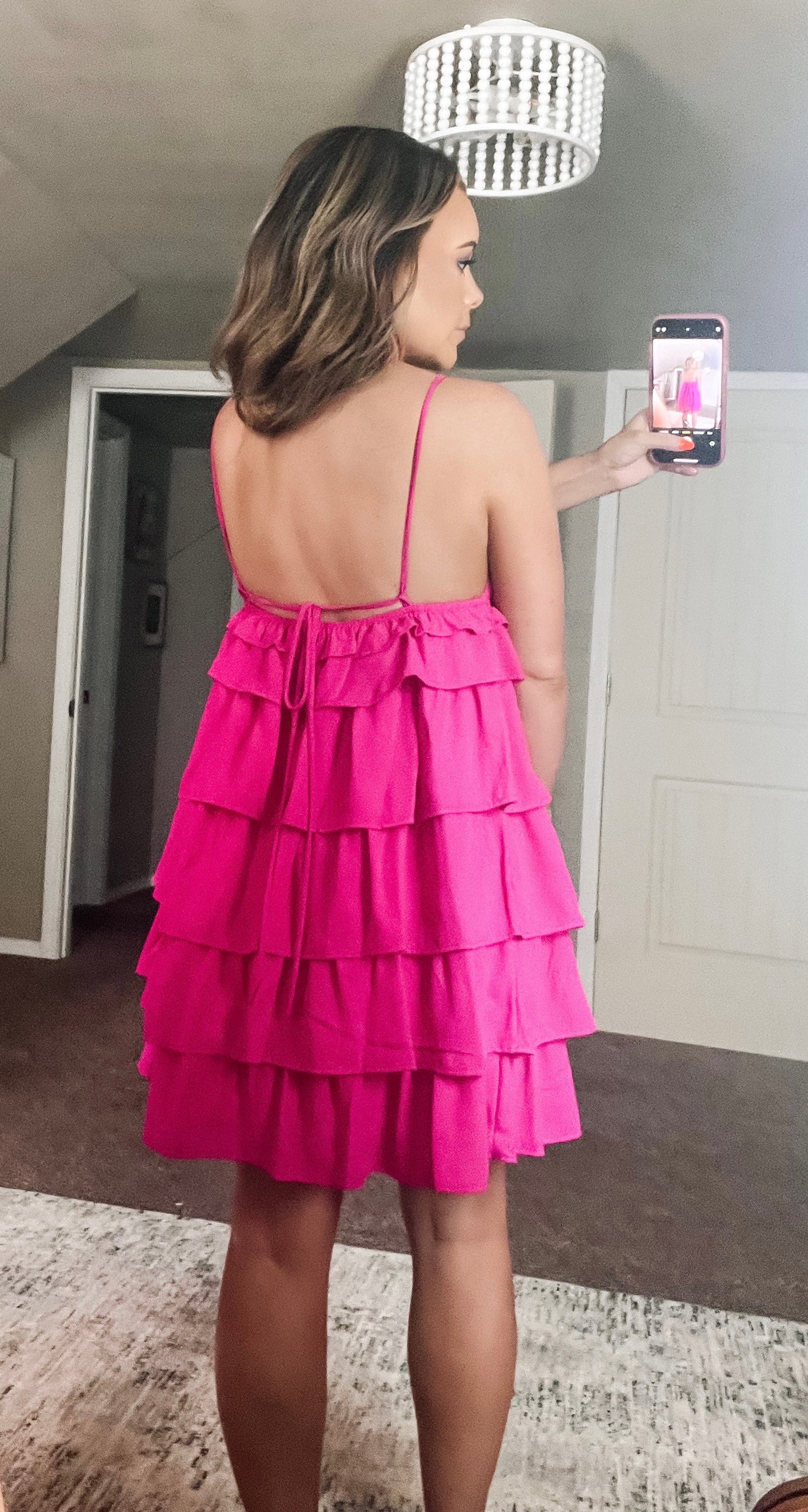 Ruffle Open Back Dress