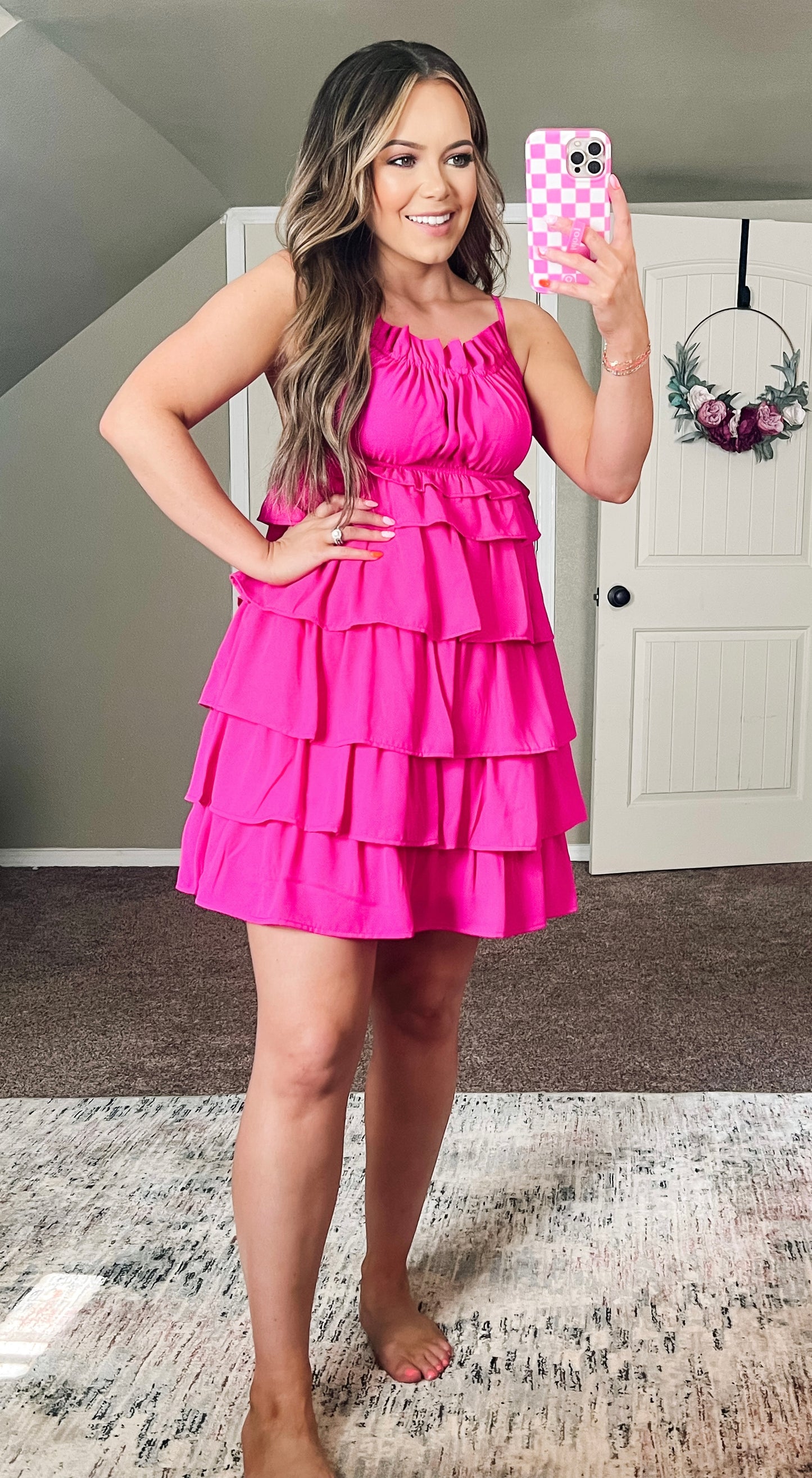 Ruffle Open Back Dress