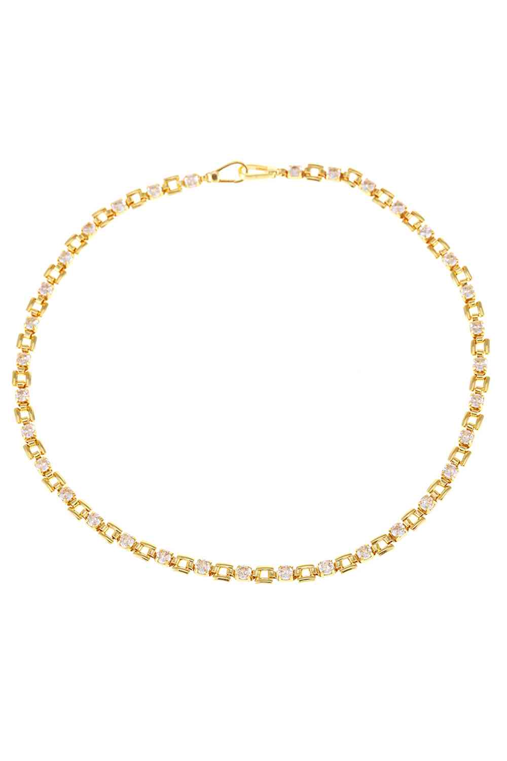 Zircon Decor Copper Necklace