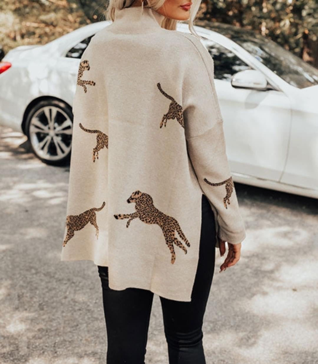 Tan Cheetah Sweater