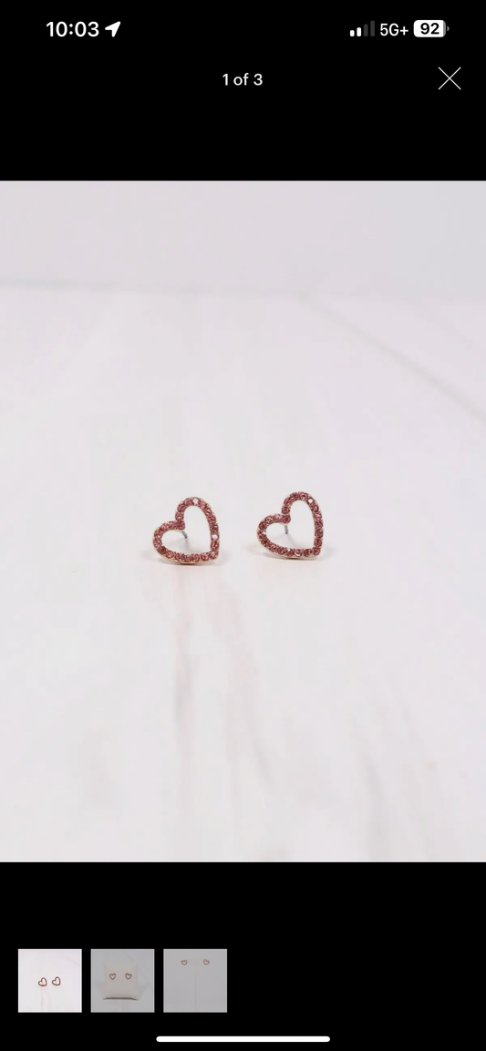 Delilah CZ Lined Heart Earrings