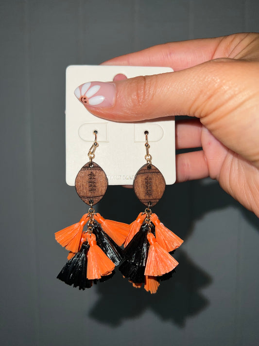 Football Tassel Earrings