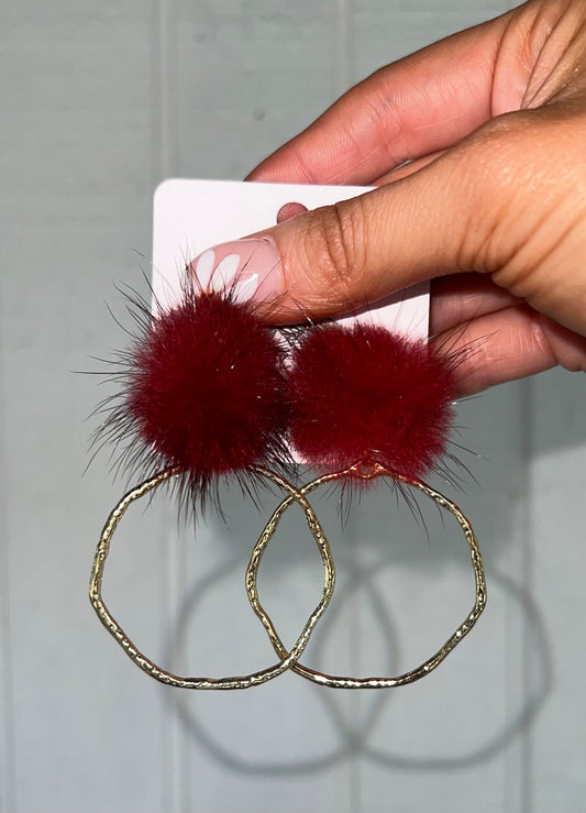 Crimson Puff Hoops