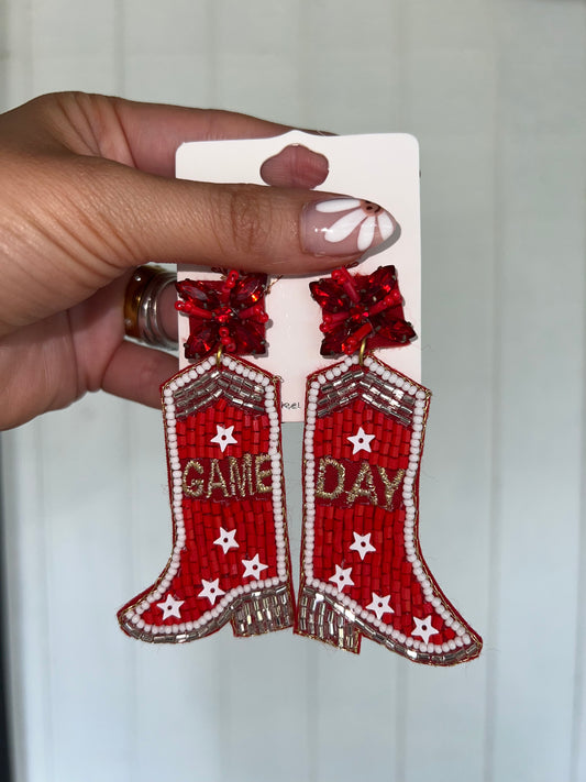 GameDay Boot Beaded Earrings