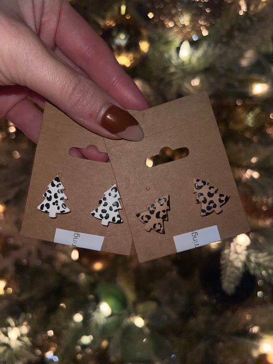 Christmas Tree Clay Earrings