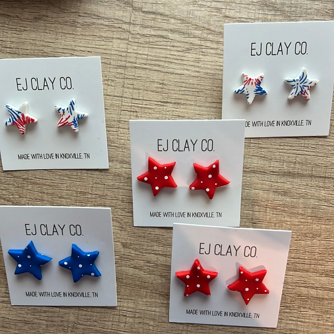 Patriotic Clay Earrings