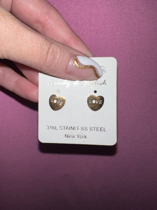 LOVE heart studs