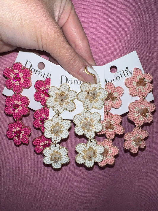 Beaded flower earrings