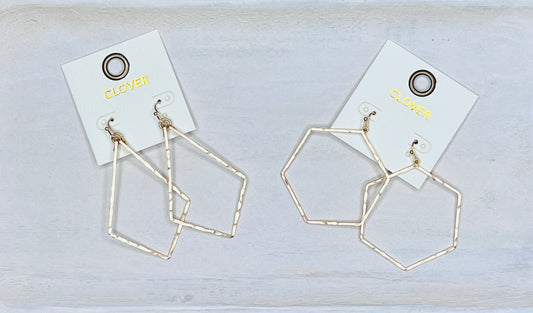 Muted gold hammered earrings